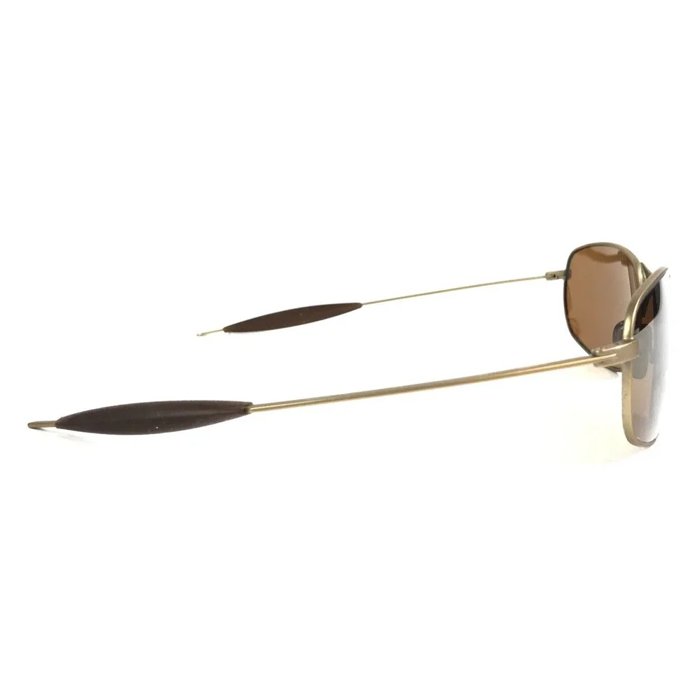 Vintage Oakley Sunglasses Square Wire 1.0 Matte Gold Frames Brown Polarized Lens